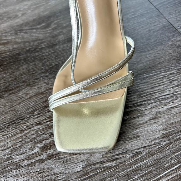 NWT Tony Bianco Gold Nappa Metallic Strappy Heels Size 7.5 Stiletto Sandals NWOB - Picture 3 of 16